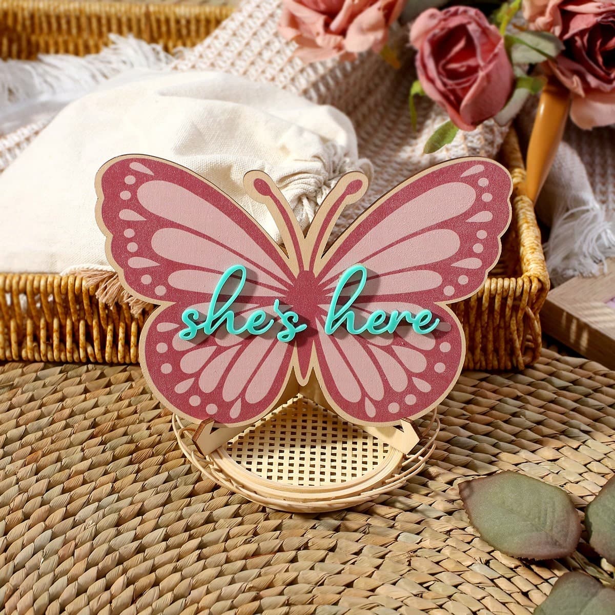 Disques en bois en forme de papillon, parfaits pour immortaliser les moments clÃ©s des nouveaux-nÃ©s en photographie
