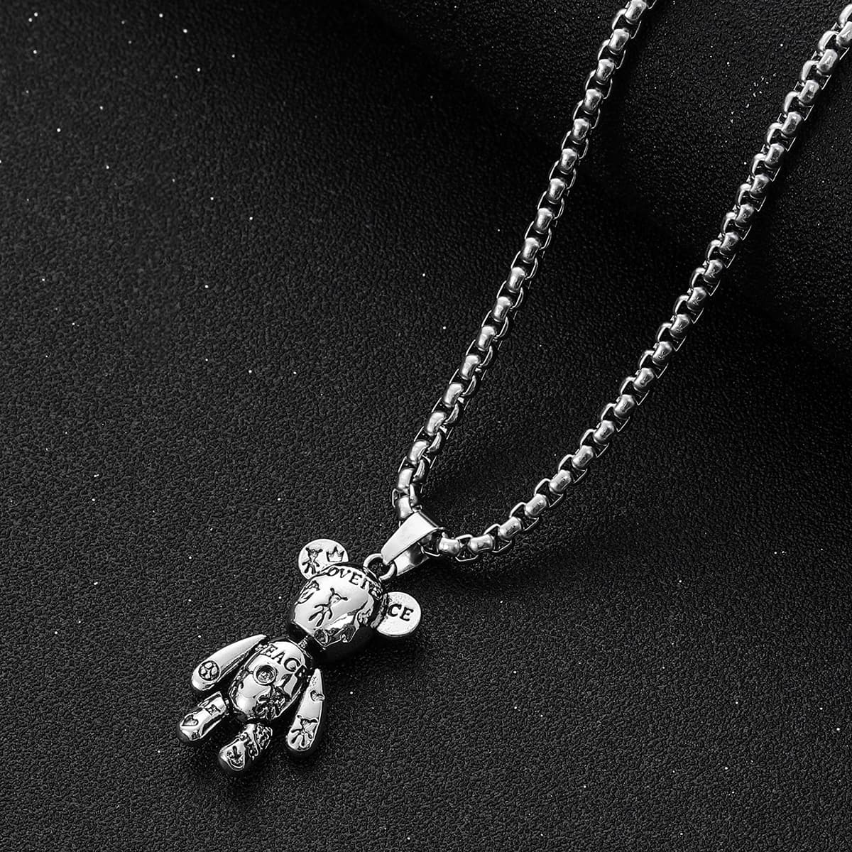 À La Mode Et Populaire Homme À Breloque Ours Collier En Alliage Pour Bijou Cadeau Et Pour A Élégant Look